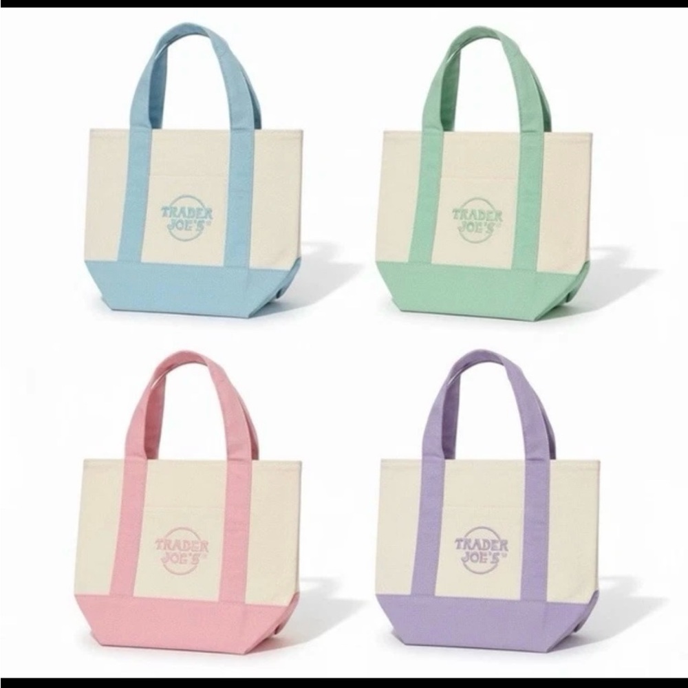 NWT Trader Joe’s mini pastel tote set of 4 limited edition